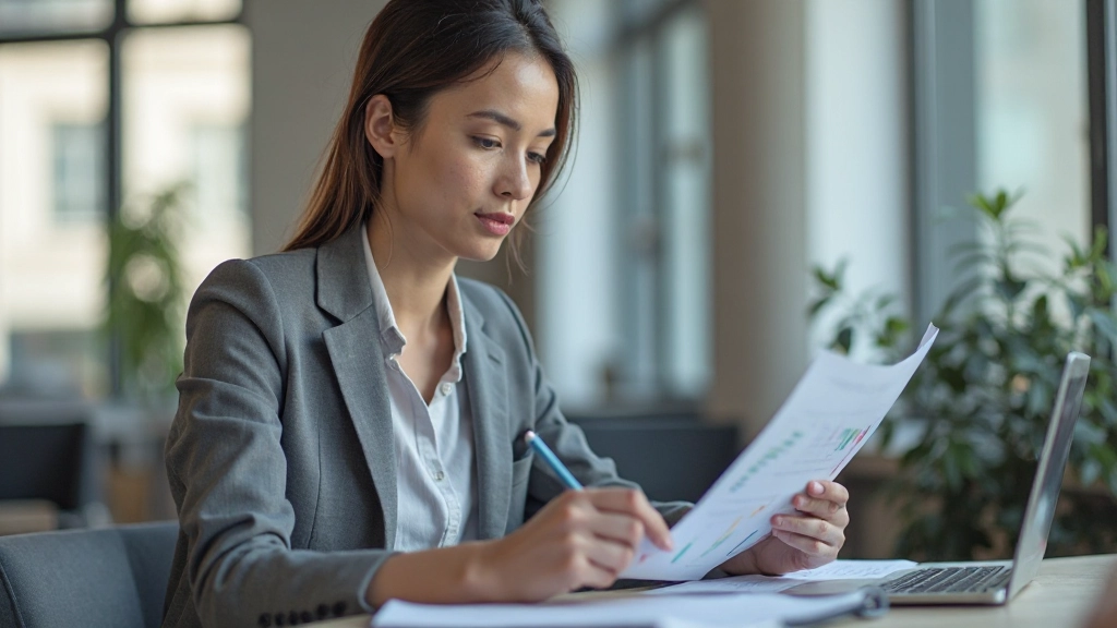 Onderzoeker die aantekeningen maakt terwijl hij grafieken analyseert op papier en scherm