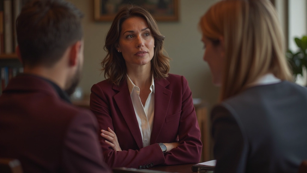 Professional adviseur in gesprek met cliÃ«nt, beide rustend op kantoorstoel